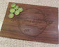 Personalized cutting board with ivy design