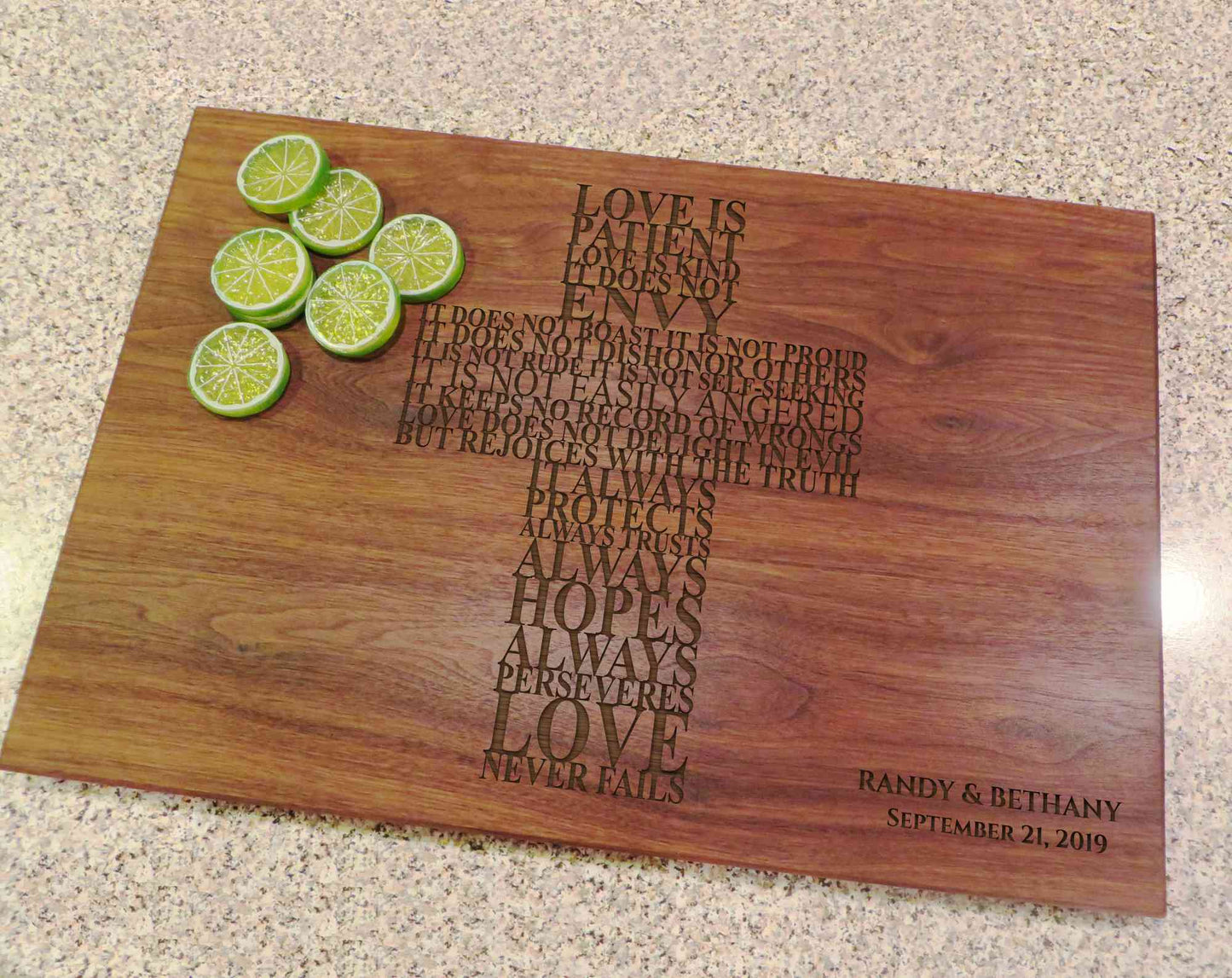 Corinthians 13 cross cutting board – GiftsPDQ